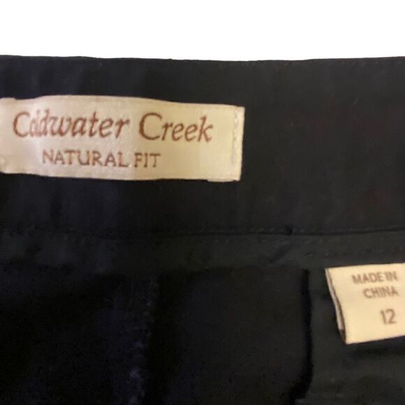 Coldwater Creek Natural Fit Flat Front Cotton Navy Pants Size‎ 12 - Picture 6 of 11